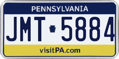 PA license plate JMT5884