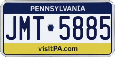 PA license plate JMT5885
