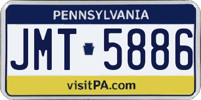 PA license plate JMT5886