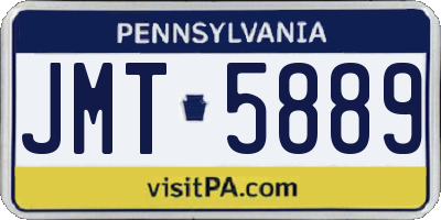 PA license plate JMT5889