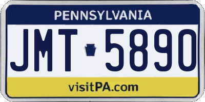 PA license plate JMT5890