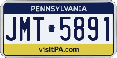 PA license plate JMT5891