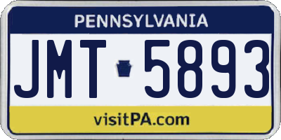 PA license plate JMT5893
