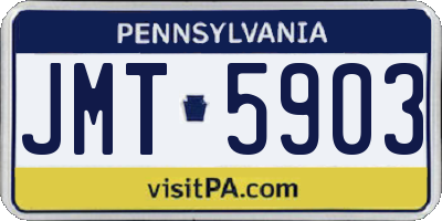PA license plate JMT5903