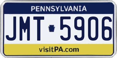 PA license plate JMT5906