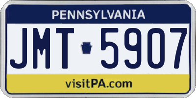 PA license plate JMT5907