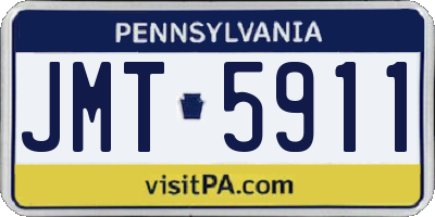 PA license plate JMT5911