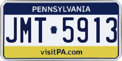 PA license plate JMT5913