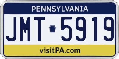 PA license plate JMT5919