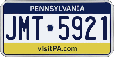 PA license plate JMT5921