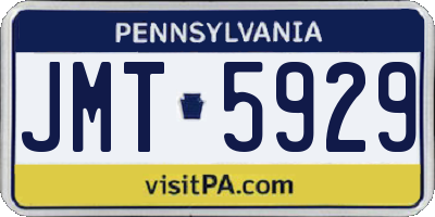 PA license plate JMT5929