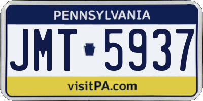 PA license plate JMT5937