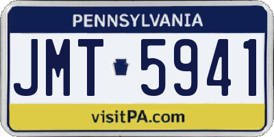 PA license plate JMT5941
