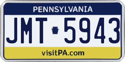 PA license plate JMT5943