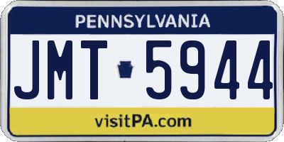 PA license plate JMT5944