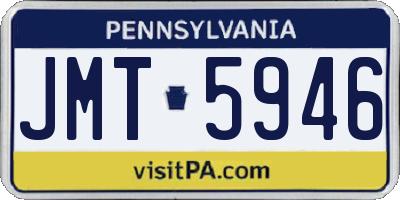 PA license plate JMT5946