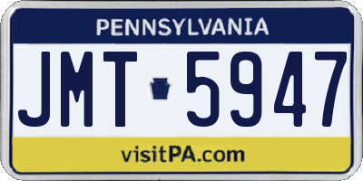 PA license plate JMT5947