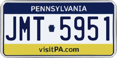 PA license plate JMT5951