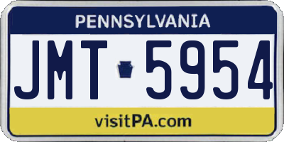 PA license plate JMT5954