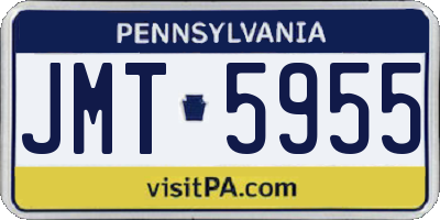 PA license plate JMT5955