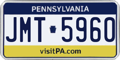 PA license plate JMT5960