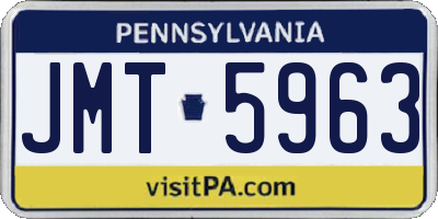PA license plate JMT5963