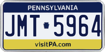 PA license plate JMT5964