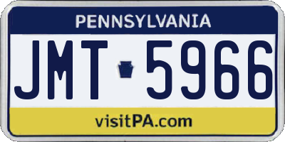 PA license plate JMT5966