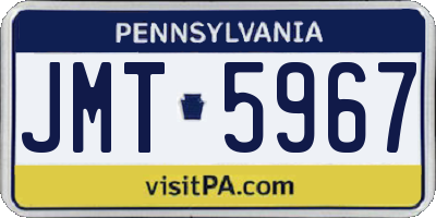 PA license plate JMT5967