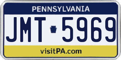 PA license plate JMT5969