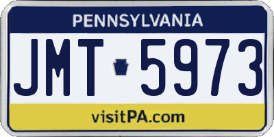 PA license plate JMT5973