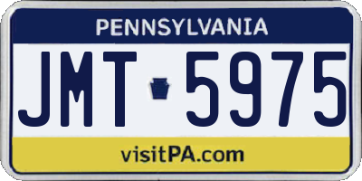 PA license plate JMT5975