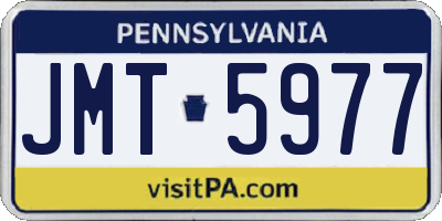 PA license plate JMT5977