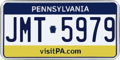 PA license plate JMT5979