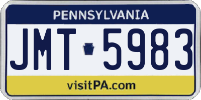 PA license plate JMT5983