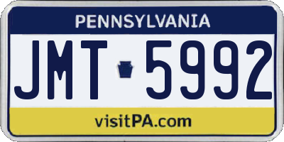 PA license plate JMT5992