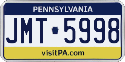 PA license plate JMT5998