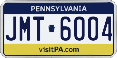 PA license plate JMT6004