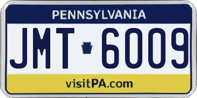 PA license plate JMT6009