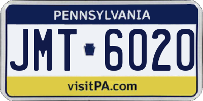 PA license plate JMT6020