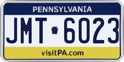 PA license plate JMT6023