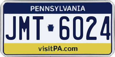 PA license plate JMT6024
