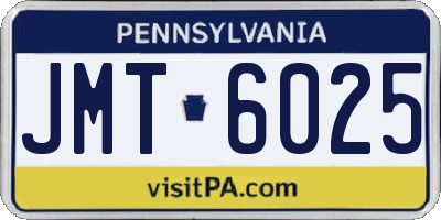 PA license plate JMT6025