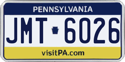 PA license plate JMT6026