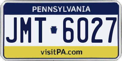 PA license plate JMT6027