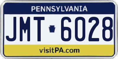 PA license plate JMT6028