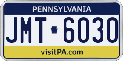 PA license plate JMT6030