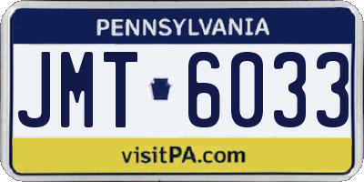 PA license plate JMT6033