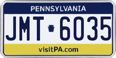 PA license plate JMT6035