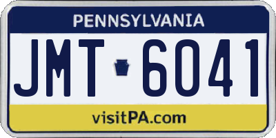 PA license plate JMT6041